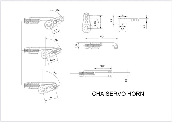 KST X06 AND CHA 06 Servo  horn+clevis r set(TLS0078