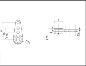 25T Ø 6MM Spline  Servo Horn for Futaba KST MKS #TLS0090