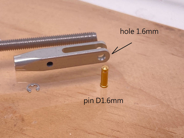 Aluminum Clevis R(pin 1.6mm) Set - M3*0.5P Therad #TLS0024-1.6