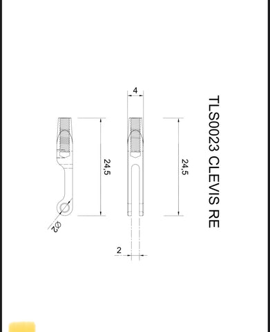 Aluminum Clevis Re Set - M3 Thread #TLS0023