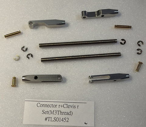 Aluminum Connector r+ Clevis r  Set (M3 Thread)  ﻿#TLS01452