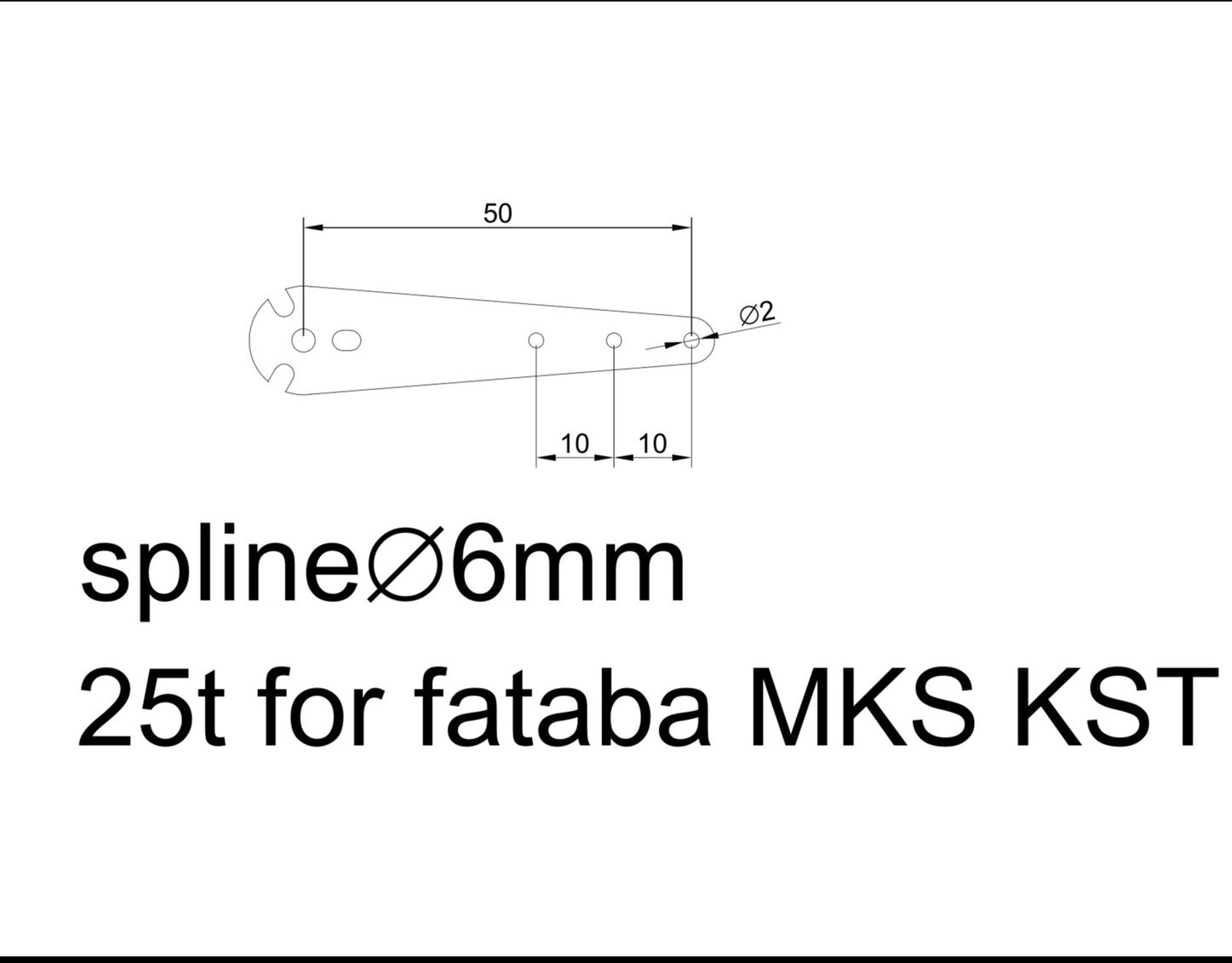 Spline 6mm Servo Horn L:50mm#TLS0161