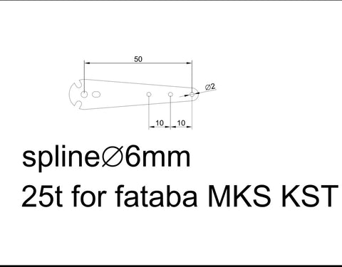 Spline 6mm Servo Horn L:50mm#TLS0161