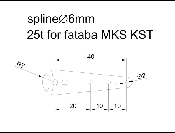 Spline 6mm Servo Horn L:40mm#TLS0160