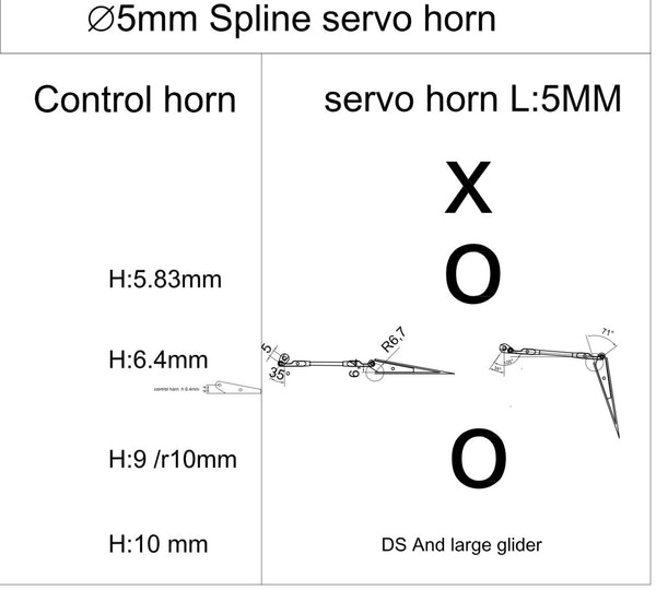 KST SERVO HORN Arm: L 5 mm for x10 #TLS0067