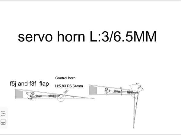 CHA HV85 LDS KIT  (Servo Horn L:3.5/6.5 pin1.3mm)#C5-3565