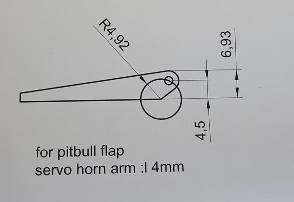 CFK Control Horn ４.5mm for F3F pit bull flap(4pcs)#TLS0030