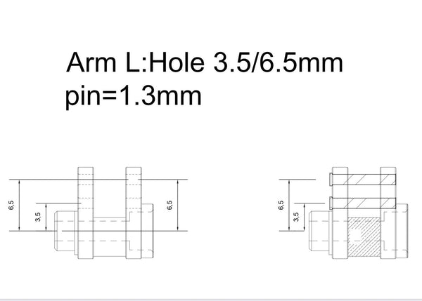 MKS LDS Servo Horn(Arm:L 3.5/6.5mm)pin1.3mm #TLS0142