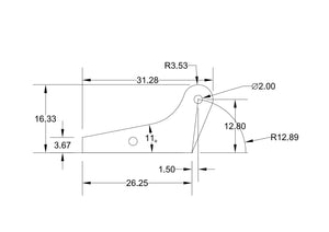 CFK Control Horn 12.8mm for DS (4pcs) #TLS0031