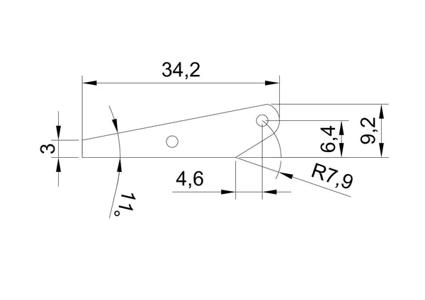 CFK Control Horn 6.4mm for F3F/F3B(4pcs) #TLS0033